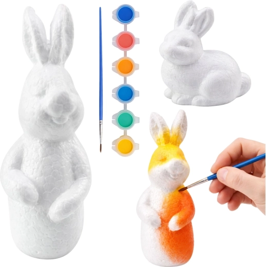 Set zum Bemalen von Osterhasen aus Styropor
