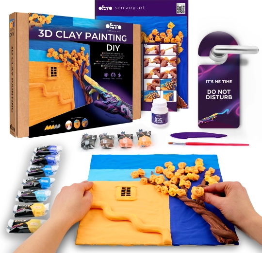 Okto Kreativset zum Malen mit Modelliermasse Goldenes Nachmittag 30 × 30 cm