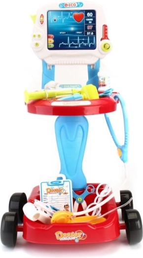 Fahrbarer Wagen mit EKG-Monitor