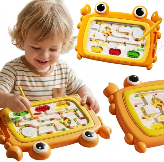 Woopie Montessori-Magnettafel Krabben-Labyrinth orange