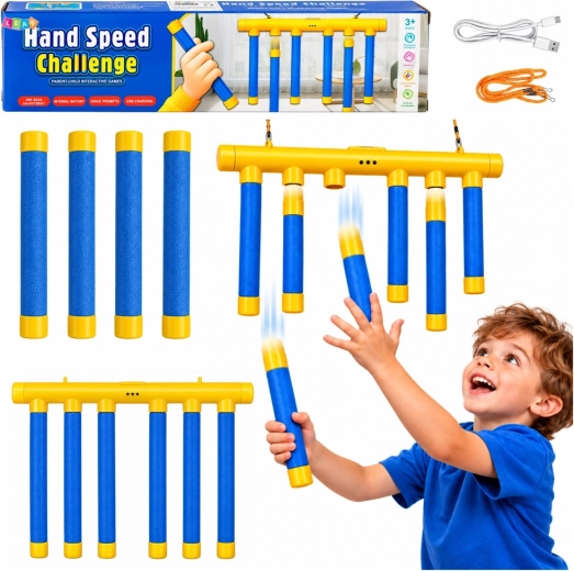 Geschicklichkeitsspiel mit fallenden Stäben Hand Speed Challenge
