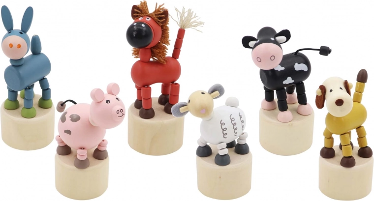 Holztierchen zum Drücken Bauernhof