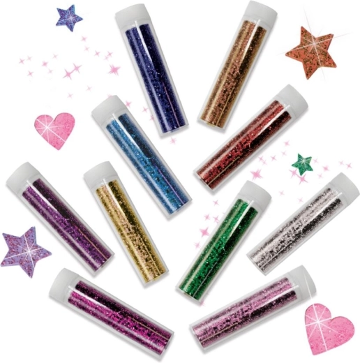10 intensive Glitzerfarben