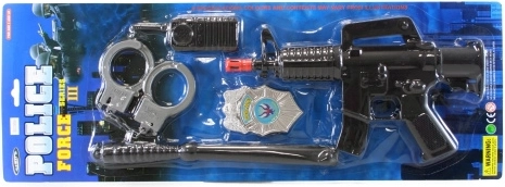 Polizeiset für Kinder mit Maschinengewehr und Zubehör