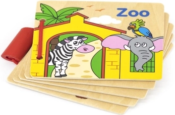 Holz-Bilderbuch Zoo für die Kleinsten