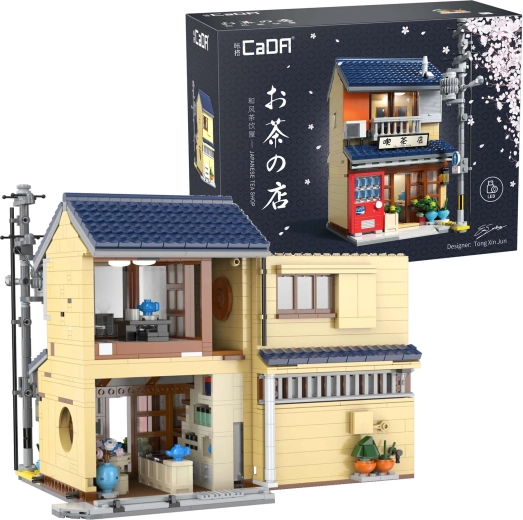 CaDA Japanisches Teehaus Bauset mit LED-Beleuchtung, 1200 Teile