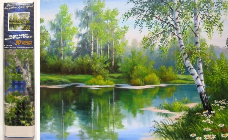 Diamantmalerei Frühlingslandschaft 30x40 cm
