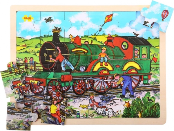 Bigjigs Toys Holzpuzzle Zug 24 Teile