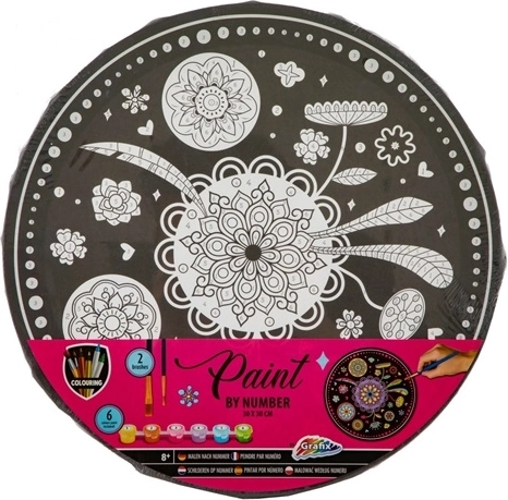 CCG Malen nach Zahlen auf Leinwand, rund 30 cm, Blumen