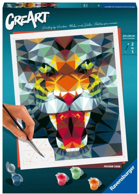CreArt Polygon-Tiger – Malen nach Zahlen