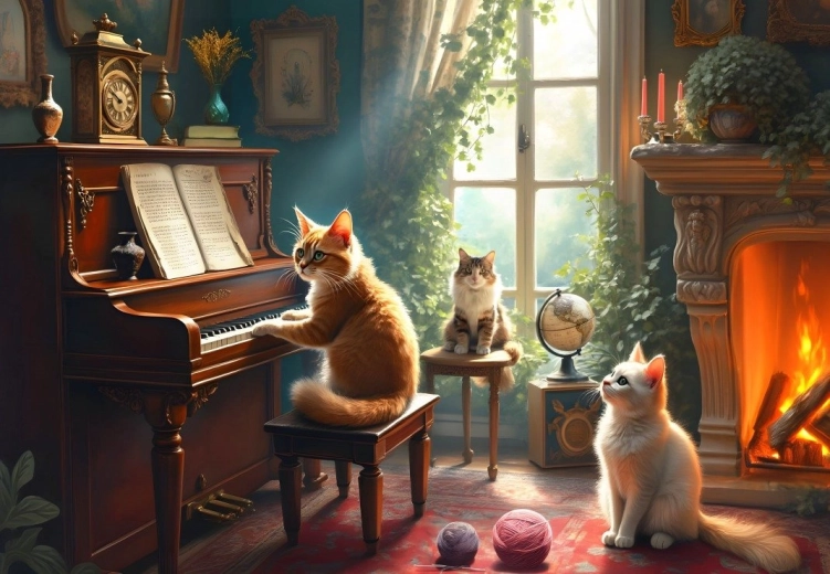 Bluebird Puzzle Katzenkonzert 1000 Teile