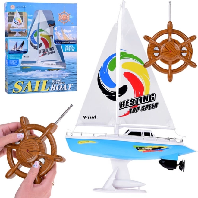 RC-Segelboot mit Steuerrad-Fernbedienung 27 MHz