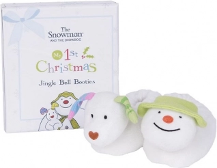 Weihnachtliches Geschenkset mit Rassel-Schühchen Snowman & Snowdog
