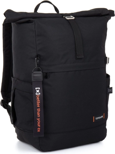Schwarzer Rolltop-Rucksack Topgal X Ezra