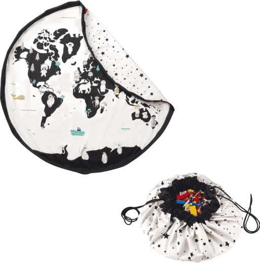 Play&Go Noomad original Spieldecke und Spielzeugsack worldmap
