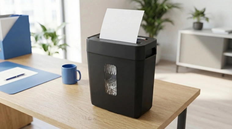 Schreddert bis zu 6 Blatt gleichzeitig, inklusive Karten