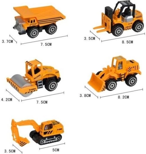 5 Baumaschinen in einem Set