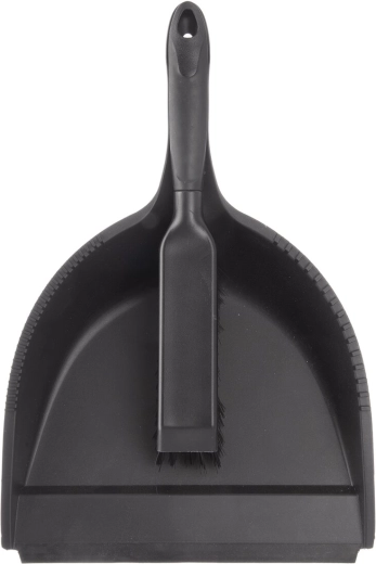 Kehrschaufel- und Handfeger-Set aus Kunststoff (UH) – Schwarz