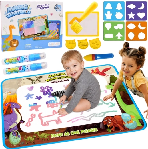 WOOPIE magische Wassermalmatte XXL mit Zahlenstempeln 100 × 80 cm