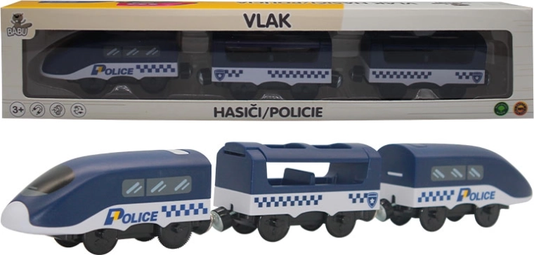 Babu Polizeizug mit magnetischen Waggons, batteriebetrieben