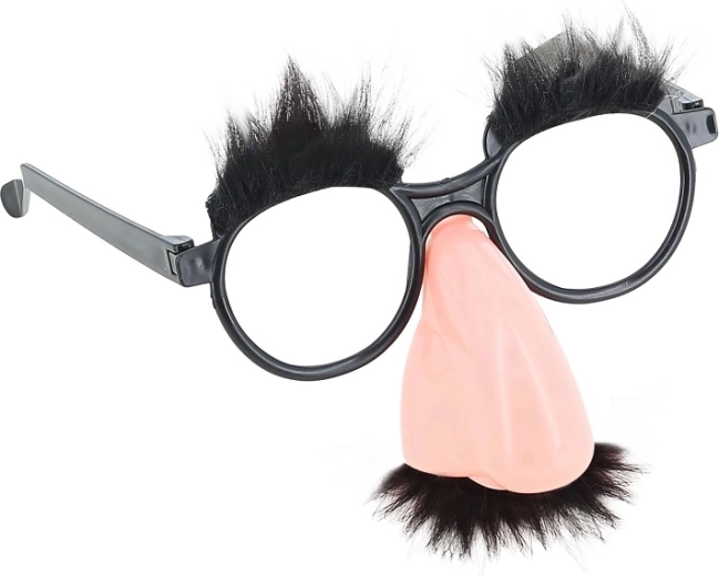 Brille mit Schnurrbart für Verkleidungen und neue Rollen