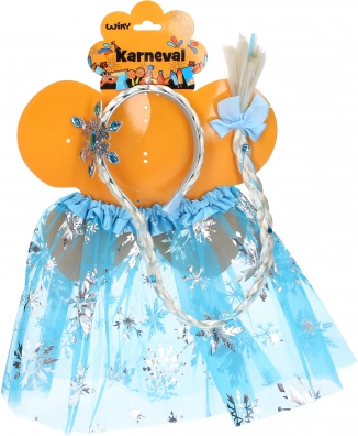 Karneval-Set – Prinzessin, blauer Rock mit Haarreif