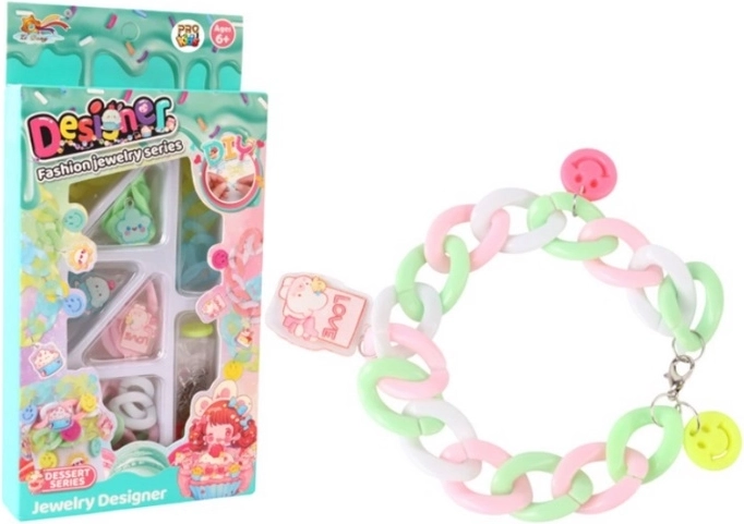 Modeakademie – Set zur Herstellung eines pastellfarbenen Armbands mit Anhängern