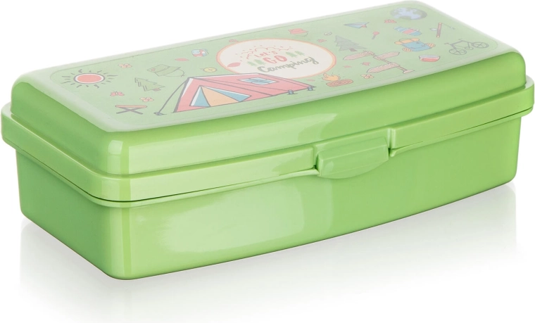 Lunchbox Camping, grün, 20 × 9,5 × 5,5 cm