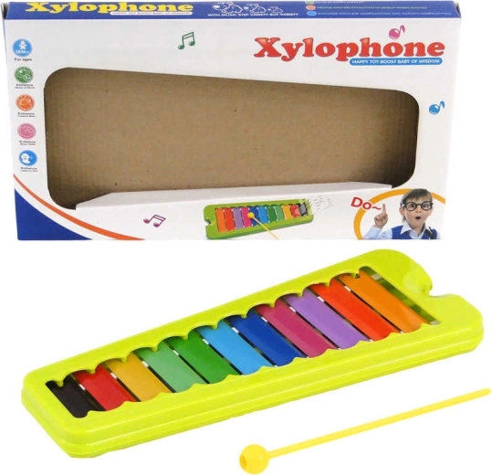 Buntes Kinder-Xylophon mit 11 Tasten und Schlägel