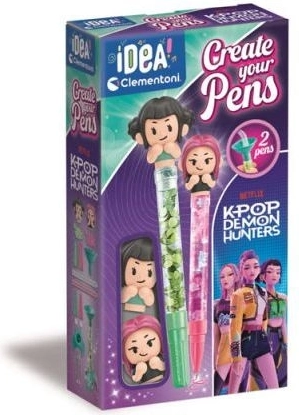 Clementoni Idea Art Mini-Fabrik für Stifte K-Pop Demon Hunters Mira und Zoey