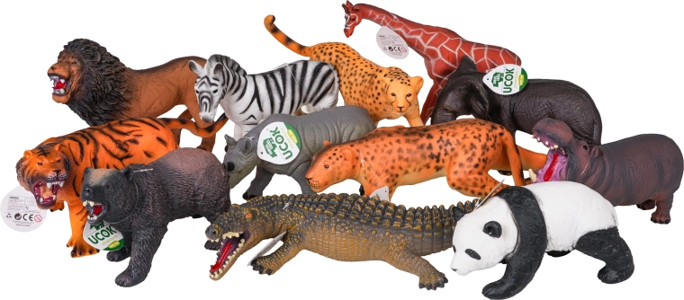 12 realistische Tiere in einem Set