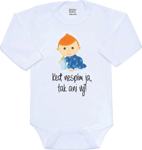 New Baby Babybody mit Aufdruck „Wenn ich nicht schlafe, dann schlaft ihr auch nicht“