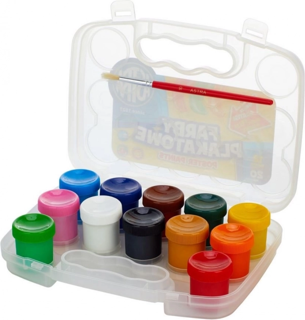 Tempera-Farben ASTRA 12×20 ml im Kunststoffkoffer