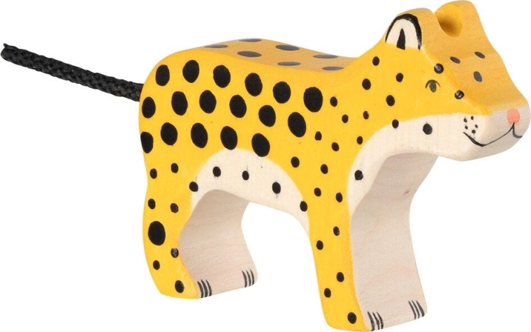 Holztiger Leopard klein – 1 Stück