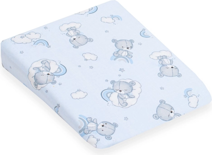 Bezug für Kinderkeilkissen NEW BABY Basic 30×37 cm, blauer Bär
