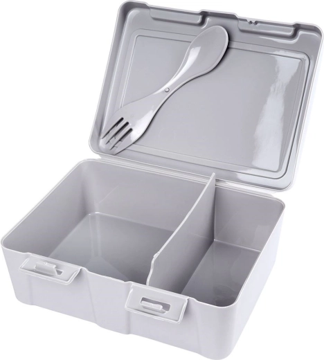 Integriertes 2-in-1-Besteck immer griffbereit