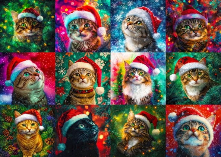 Enjoy Puzzle Weihnachtskatzen 1000 Teile
