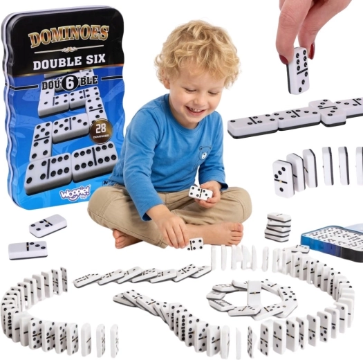 Klassisches Domino von Woopie in einer Metallbox
