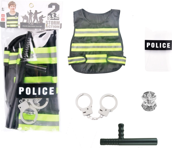 Polizeiweste mit Gürtel und Schlagstock