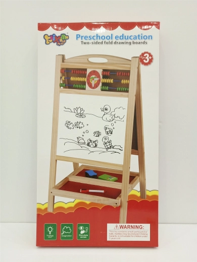 Beidseitige Holz-Kindertafel mit Rechenrahmen