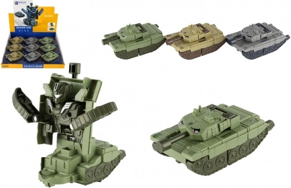 Transformierender Panzer/Roboter aus Plastik 14 cm mit Schwungmotor