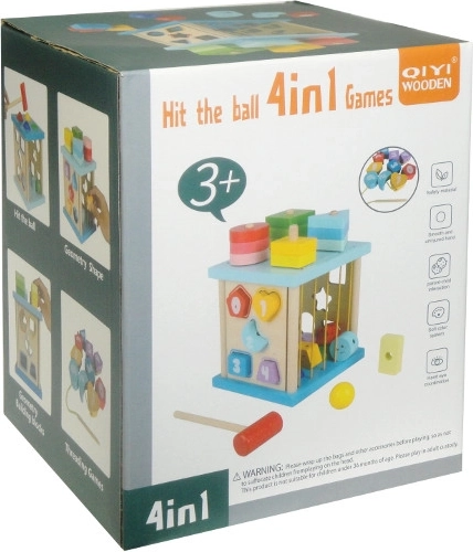 Holzlernspiel Sortierbox 4-in-1 für Kinder