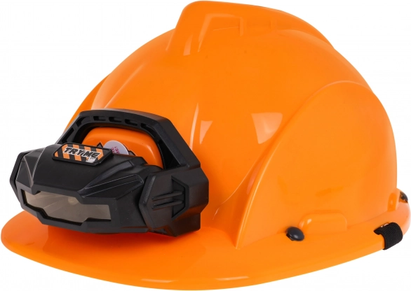 Helm mit Stirnlampe für Sicherheitsspiel-Themen