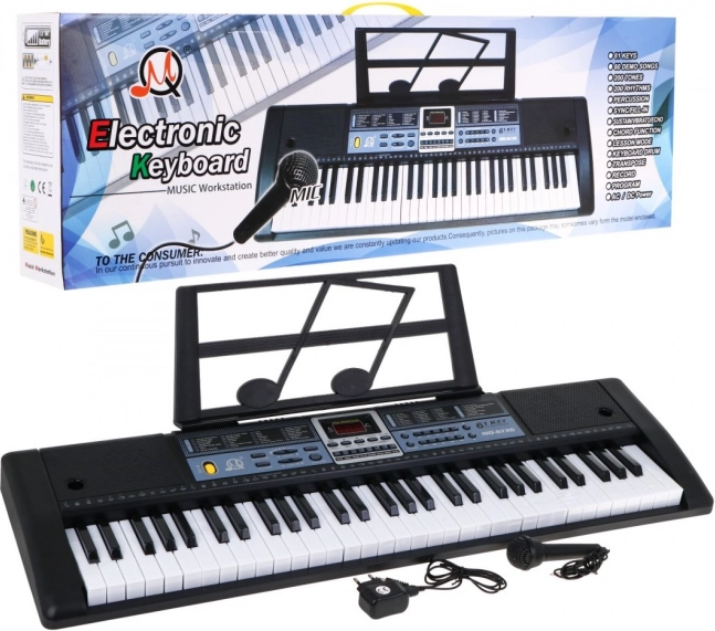 Kinder Keyboard mit 61 Tasten und modernen Funktionen für Lernen mit Mikrofon