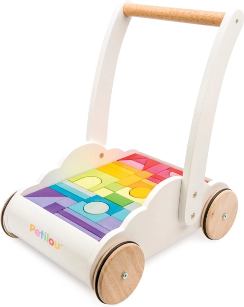 Laufwagen mit Regenbogenklötzen Petilou