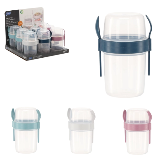 Reise-Müslibehälter 1100 ml mit Besteck, BPA-frei