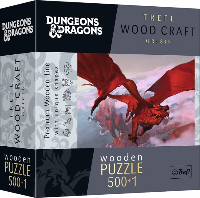 TREFL Holz-Zweiseitiges Puzzle Dungeons & Dragons: Antiker Roter Drache