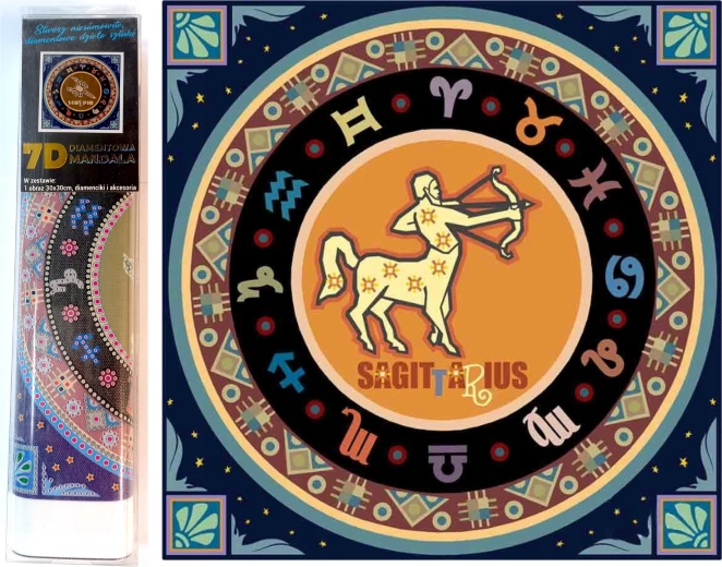 Kreativset für Diamantmalerei 7D Sternzeichen: Schütze 30x30 cm