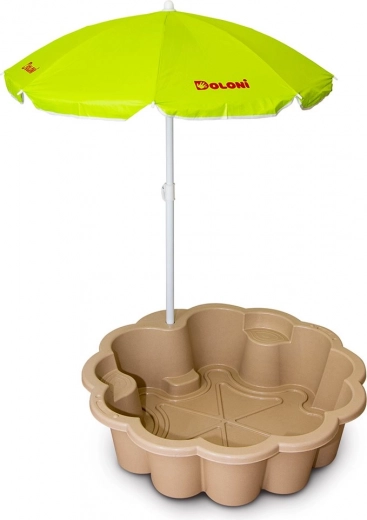 Sandkasten Blume EKO mit Sonnenschirm beige DOLONI