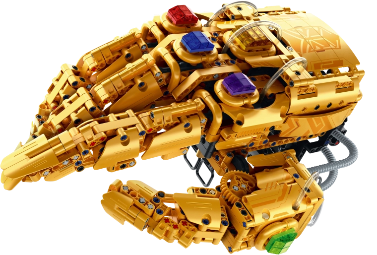 Beeindruckendes Modell einer goldenen Roboterhand